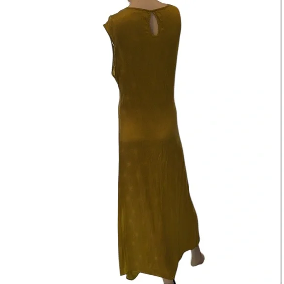 House of Harlow 1960 Chartreuse Cutout Satin Slip Midi Dress Size Medium - Picture 7 of 11